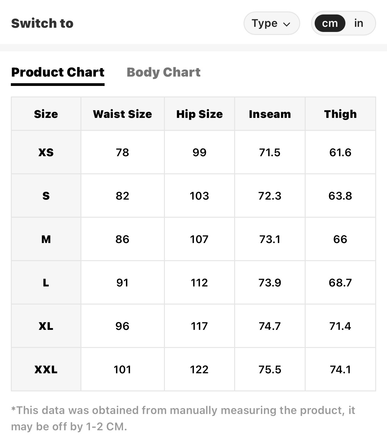 Size Chart